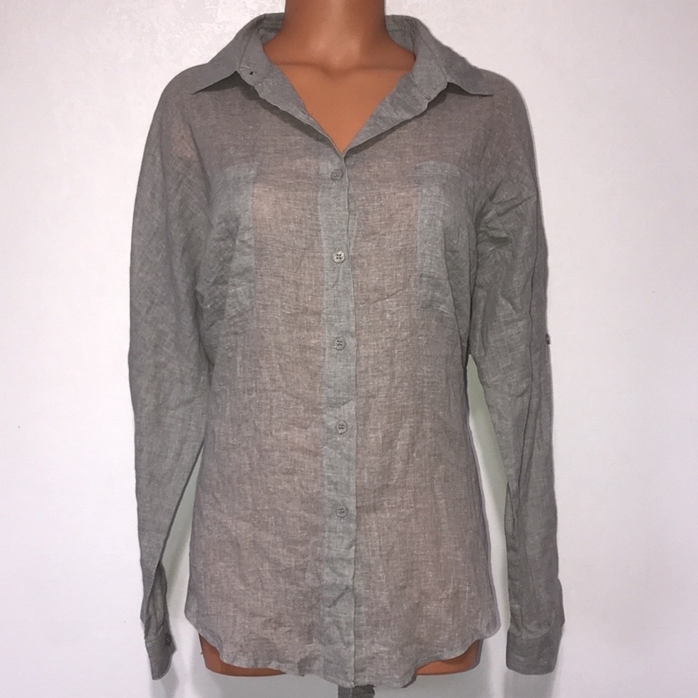 Alythea Oversized Buttondown Shirt Grey Size Medium